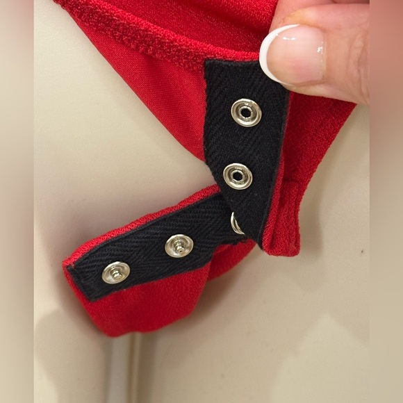 Misa Los Angeles Corcica Ruffle Bodysuit Off Shoulder Red XS Coquette Girly - Picture 5 of 11